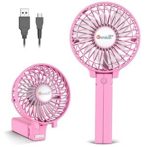 Pink Mini handheld fan portable fan powerful usb rechargeable battery new